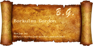 Borkules Gordon névjegykártya